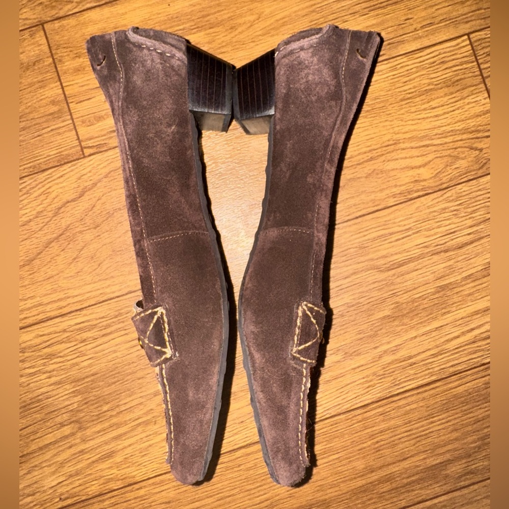 Talbots Two Tone Brown Suede and Calf Hair Loafer size 8 - Picture 5 of 9